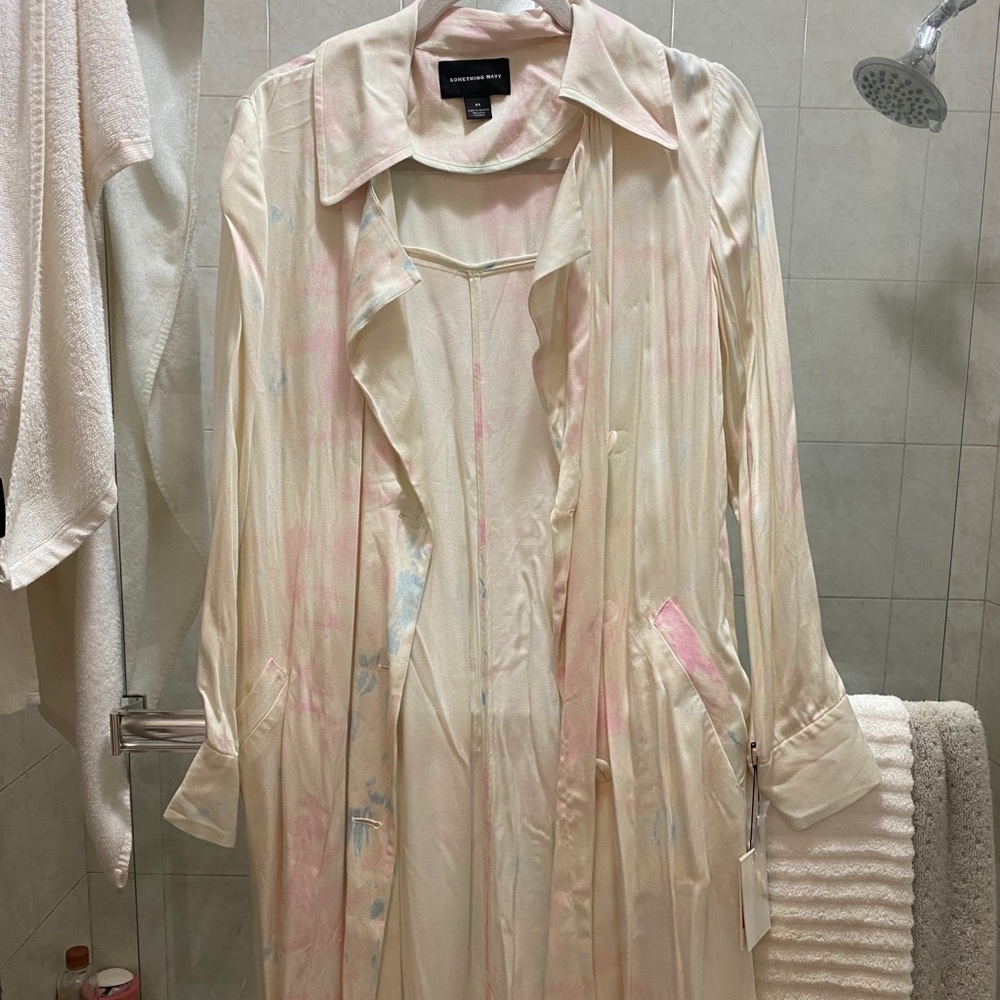 Something navy NWT tie dye trench